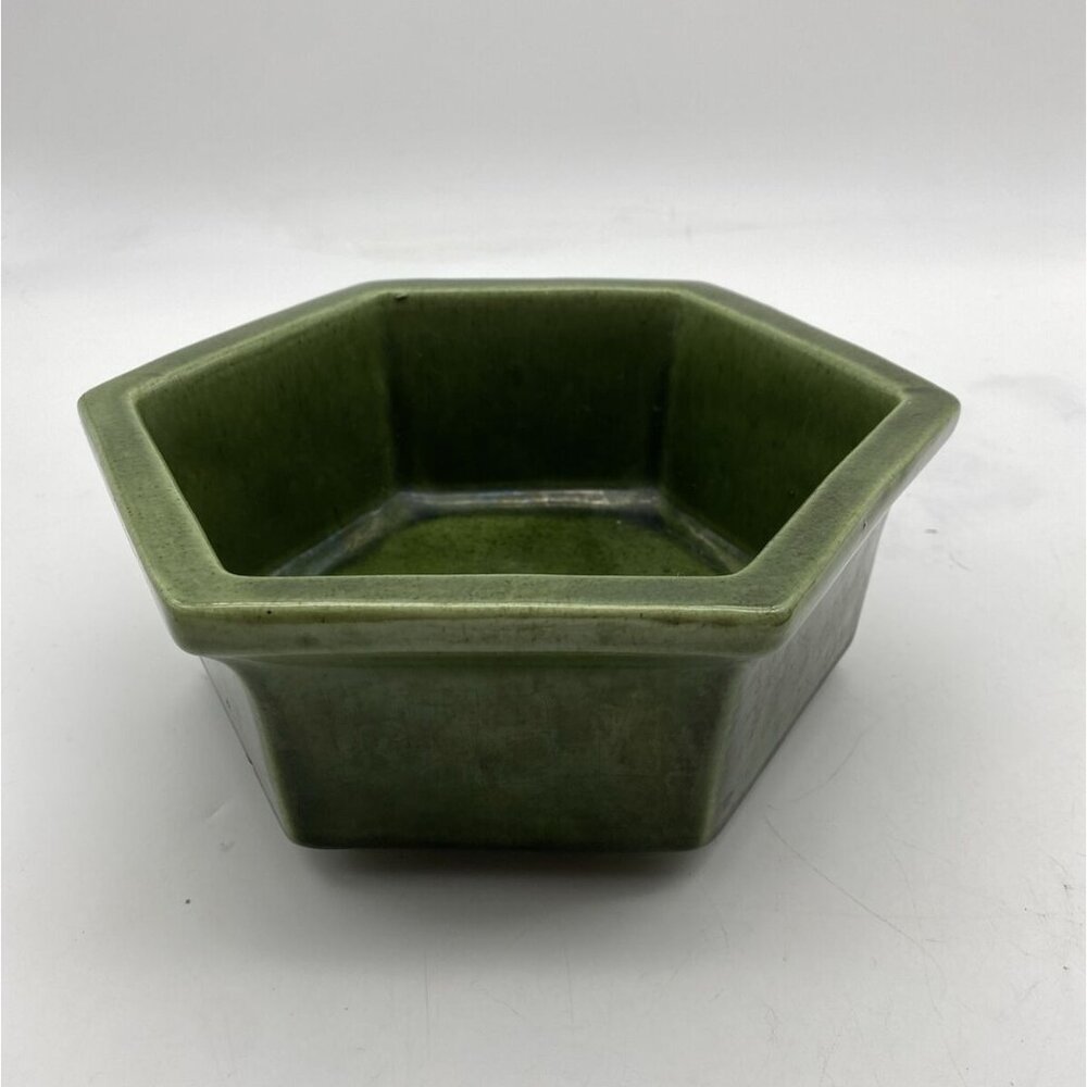 Vintage Haeger Planter‎ Pot Hexagon Green MCM Art Studio Pottery 4003 USA Atomic